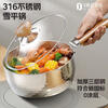 Sansi Steel (SSGP) Snow Ping Pan 316L Uncoated Thickened Stainless Steel Milk Pot Noodle Cooking Small Pot Supplementary Food Steaming Instant Noodle Pot Soup Pot 22cm