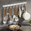 CRHMMFLF Stainless Steel Kitchen Knife Storage Rack Multi-functional Knife Rack Storage Rack Chopstick Cage Chopstick Tube Wall Hook No-Punch Selection-10 Hooks Multi-Purpose Stainless Steel Hook