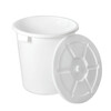 Supercloud large bucket plastic water storage bucket with lid hotel sanitation property trash can large white bucket 200L white
