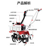 Micro tiller, rotary tiller, small tiller, tiller, tiller, tiller, agricultural tiller, agricultural scarifier, household trencher, four-stroke, loose soil + hoeing + trenching + plow