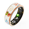 AFTERMATHSR18M smart ring for women, sports pedometer, heart rate, blood oxygen, running, waterproof, Bluetooth, enamel craft ring, gold, screen display, counter function with charging compartment, No. 11 (finger circumference 64.6mm)