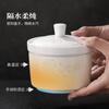 Jingdezhen ceramic white porcelain tableware stew cup for home use exquisite carved solid color porridge stew cup Chinese style large capacity stew soup steamed egg fragrant stew Gu - Camellia 11cm420ml