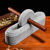 Traditional Chinese medicine roller, medicine grinder, medicine ship, stone medicine twister, groove tool crusher, old-fashioned stone manual grinder, stone roller diameter 12 cm, smooth sailing