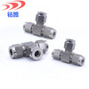 Zhuankai 304/316 stainless steel ferrule tee intermediate joint inch equal diameter variable diameter double ferrule to tee pipe joint 316 material 1/4-1/4-1/4