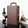 Yiniao red wine box leather box double wine gift box red wine universal packaging box with wine utensils empty box does not include wine brown one (with wine utensils, multi-bin straight hair, does not include wine)