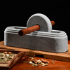 Traditional Chinese medicine roller, medicine grinder, medicine ship, stone medicine twister, groove tool crusher, old-fashioned stone manual grinder, stone roller diameter 12 cm, smooth sailing