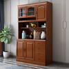 Morning Companion Sideboard Solid Wood Wine Cabinet Multifunctional Chinese Wall Storage Cabinet Tea Cupboard Restaurant Shelf Combination Cabinet Walnut Color Oak Imported from Thailand 105*42*200cm