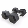AiMeiShi rubber-coated hexagonal dumbbell for men, environmentally friendly, odor-free, electroplated stainless steel, cast iron solid core, home commercial fitness equipment 7.5KG each