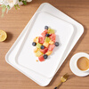Baijie rectangular fruit tray tea tray household fruit tray breakfast tray storage tray living room snack tray pure white medium size