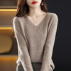 Yu Zhaolin sweater slimming temperament V-neck sweater women's spring and autumn versatile new 2024 loose inner long-sleeved bottoming shirt