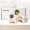 LOCK&LOCK heat-resistant glass crisper, microwave lunch box, lunch box for office workers, students, lunch box, fruit meal crisper bowl, three-piece set