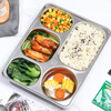 Baijie 304 stainless steel dinner plate, adult lunch box, 5 compartments, deepened and thickened compartments, fast food plate, children's student lunch box