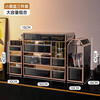KAMAN cosmetics storage box desktop high-end glass skin care product storage box light luxury beauty brush storage rack small black box series three-piece set