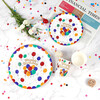 Jubaoshan disposable birthday tableware party scene layout children's cake dish one-year-old dinner plate paper cup background cloth balloon party decoration set three-in-one