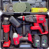 Combination set German rechargeable lithium electric hand drill electric hammer angle grinder electric wrench grinder cutting machine four-piece set 4 electric hammer + angle grinder + electric wrench + electric drill