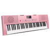 Meirkergr MK-288 Pink Basic Version + Piano Stand 61-Key Multi-Function Teaching Electronic Keyboard Children's Beginner Musical Instrument Connected to Microphone Headset Mobile Pad with Piano Stand