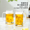 De Gust beer glass thickened with handle draft beer cup tea cup large capacity household milk cup juice cup water cup 410ml classic draft beer cup 1