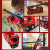 Mommy's twin fire truck toy 1-3-6 years old 0 children's alloy ladder car model can spray water to open the door boy's extra large size