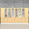 Zhenye file cabinet information cabinet office high cabinet wooden glass door cabinet panel file storage storage office background cabinet white two doors B 800*400*2000