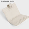 CHARLES&KEITH simple buckle multi-card slot mini card bag female birthday gift New Year gift for girlfriend CK6-50701392 Beige beige