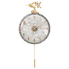 Copper Master light luxury wall clock living room prosperous house high-end modern simple Internet celebrity home fashion clock Nordic silent wall clock 35CM-full digital disk-radio wave movement-cylindrical pendulum.