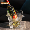 RAMASOON free shipping large crystal glass red wine champagne ice bucket bar KTV hotel ice bucket spit wine bucket transparent diamond style 2L/single height 17cm wide 16.5cm
