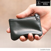 Mr. An xmyb sheepskin zipper coin key bag men's short small wallet mini coin clutch women black small size