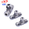 Zhuankai 304/316 stainless steel ferrule tee intermediate joint inch equal diameter variable diameter double ferrule to tee pipe joint 316 material 1/4-1/4-1/4