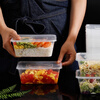 Meiya Disposable Lunch Box Square 1000ml*20 Sets Takeaway Packed Picnic Box Thickened Plastic Covered Microwaveable