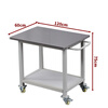 Zhang Shi Yijia double-layer 201 stainless steel workbench movable wheeled production line turnover trolley operating table packing table 60*120*75 can be customized