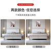 First year all solid wood bed light luxury bed modern simple master bedroom double bed white high box storage wedding bed bedroom furniture silent bed + coconut palm mattress 1.5m*2m frame style
