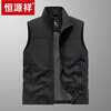 Hengyuanxiang multi-pocket men's vest outdoor loose large size workwear photography vest spring and autumn casual fishing vest jacket off-white (8822) XL recommended (130-150 pounds)