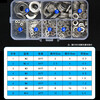 Wantful 304 stainless steel gasket, thickened metal screw flat washer M2M3M4M5M6M8M10 thin meson M2~M10 (8-in-1 set) 1 box, 360 pieces in total