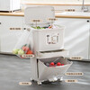 Double three-layer trash can Japanese kitchen classification food waste with lid large large capacity wheel dry and wet separation 38L double 38L double layer single lid manual opening