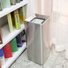 Stainless steel trash can narrow high-end living room kitchen large capacity white business extremely simple modern lidless commercial sand steel