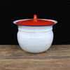 Yi Jinglian old-fashioned thickened enamel spittoon short spittoon bucket children's enamel urinal urinal bucket elderly toilet wedding spittoon (white) short spittoon