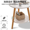 Quanpinwu Small Round Table Tea House for Living Room Simple Sofa Side Table Nordic Bedroom Bedside Table Mini Balcony Small Table Recommended Double Layer Warm White 40*40*50 Thickened Table Legs Increased Load Bearing