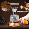 MARTIGUES crystal fast rotating red wine decanter household red wine rotating European wine set rotating decanter solid wood chassis 1100ml