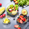 Ocean Thailand imported glass salad bowl, fruit plate, instant noodles, transparent soup bowl, home dessert tableware three-piece set