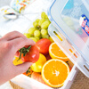 Lock and Lock plastic crisper large capacity lunch box sealed box storage box portable kitchen storage box refrigerator freezer rectangular 1400ml