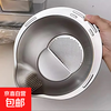 Stainless steel kitchen rice cleaning artifact filter household thickened multi-functional drain fine hole durable rice washing sieve slanted mouth multi-functional drain basket new upgraded model-silver rice sieve