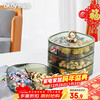 Baicaoyuan Candy Box Fruit Plate Melon Seeds Dried Fruit Nut Fruit Plate Compartment Snack Storage Box Living Room Light Luxury Green Three-Layer Cover
