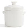Erisi's new double-lid ceramic bird's nest stew pot with lid, water-proof stew pot, steam soup pot, large and small household bowl stew pot kitchen, white ground 900ML, 2 servings