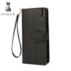 Golden Fox Women's Wallet Long Spring and Summer New Korean Style Cowhide Multifunctional Wallet Mobile Phone Zipper Clutch Women's Cowhide Bag Black