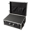 BORY Trolley Tool Box Aluminum Alloy Tool Box Large Photography Box Camera Case Trolley Instrument Display Box Matt Black Aluminum Box with Trolley 48*36*22CM