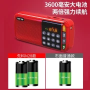 Xianke SAST N28 Radio Senior Semiconductor Wiederaufladbares UKW-Radio Mini-Audio-Multifunktions-Kartenspieler Tragbarer Walkman Enhanced Version [Schwarz] [Standard + Kopfhörer]