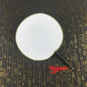 कॉन्सुबिन लिंग फाइलिंग 10 पैक बच्चों के हाथ से पेंट किया हुआ गोल पंखा महल का पंखा गोल पंखा DIY पेंटिंग पंखा खाली पंखा ST01 24cm गोल पंखा 10 पैक