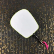 कॉन्सुबिन लिंग फाइलिंग 10 पैक बच्चों के हाथ से पेंट किया हुआ गोल पंखा महल का पंखा गोल पंखा DIY पेंटिंग पंखा खाली पंखा ST01 24cm गोल पंखा 10 पैक