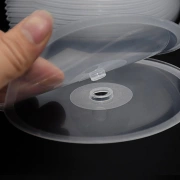 Ubily runde Disc-Box Brenn-Disc-Aufbewahrungsbox transparente Kunststoff-Disc-Tasche Disc-Hülle CD-DVD-Disc-Aufbewahrungsbox 50 Stück/Packung 9407