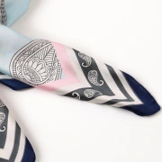 GLO-STORY silk scarf female fashion elegant small square all-match temperament decorative scarf WSJ814049 light blue